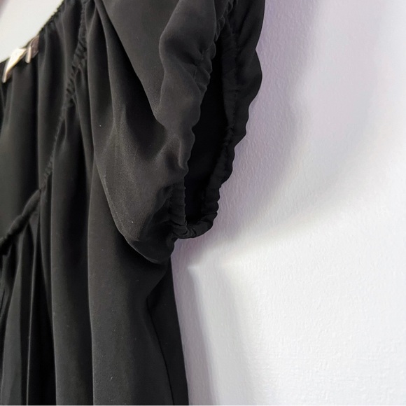 Eva Mendes Black Rita Sheer Peasant Blouse size XS - Picture 5 of 6